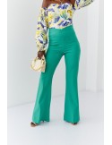 Elegant women\'s trousers with wide legs, green 05018 - Online store - Boutique